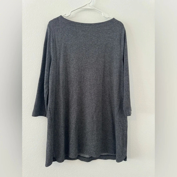 J.Jill Ponte Knit Chevron Shift Mini Dress Tunic Top Comfy Soft Size Large - Picture 2 of 9